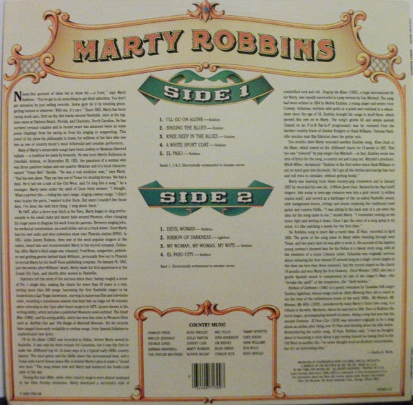Marty Robbins : Country Music (LP,Compilation,Stereo)