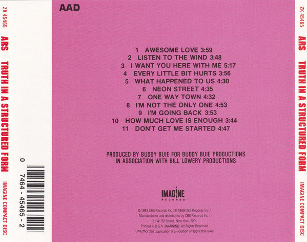 Atlanta Rhythm Section : Truth In A Structured Form (Album)