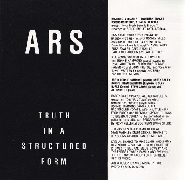Atlanta Rhythm Section : Truth In A Structured Form (Album)