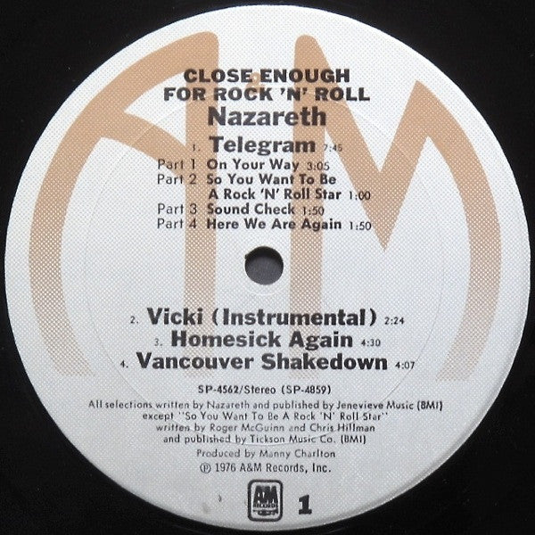 Nazareth (2) : Close Enough For Rock 'N' Roll (LP,Album)