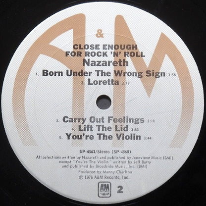 Nazareth (2) : Close Enough For Rock 'N' Roll (LP,Album)