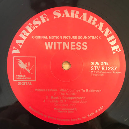 Maurice Jarre : Witness (Original Motion Picture Soundtrack) (LP,Album)