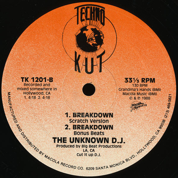 Unknown DJ, The : Break-Down ("Dance Your Pants Off !") (12",33 ⅓ RPM)
