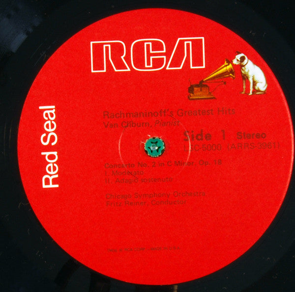 Sergei Vasilyevich Rachmaninoff, Van Cliburn, Fritz Reiner, Chicago Symphony Orchestra, Eugene Ormandy, Philadelphia Orchestra, The : Rachmaninoff's Greatest Hits (LP,Compilation,Reissue)