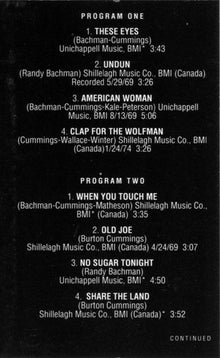 The Guess Who : These Eyes (Compilation,Club Edition,Remastered)