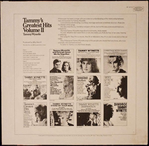 Tammy Wynette : Tammy's Greatest Hits, Volume II (LP,Compilation,Reissue)
