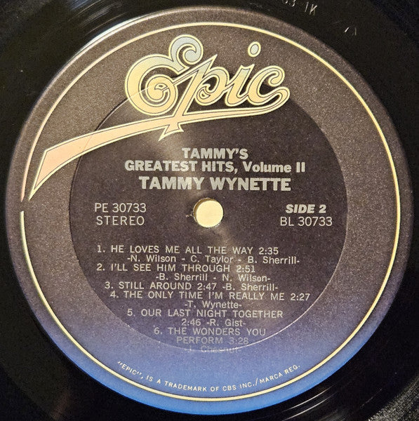 Tammy Wynette : Tammy's Greatest Hits, Volume II (LP,Compilation,Reissue)