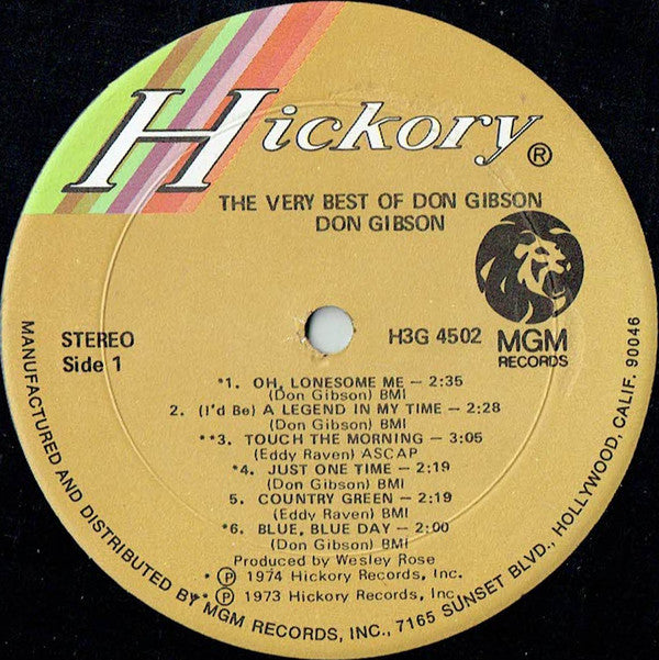 Don Gibson : The Very Best Of Don Gibson (LP,Compilation,Stereo)