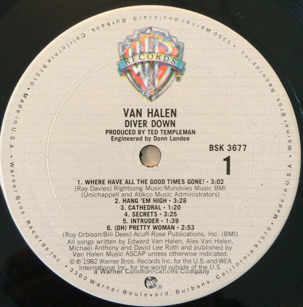 Van Halen : Diver Down (LP,Album,Club Edition)