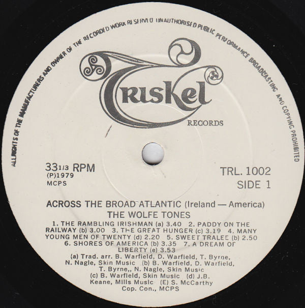 The Wolfe Tones : Across The Broad Atlantic (LP,Album,Repress)