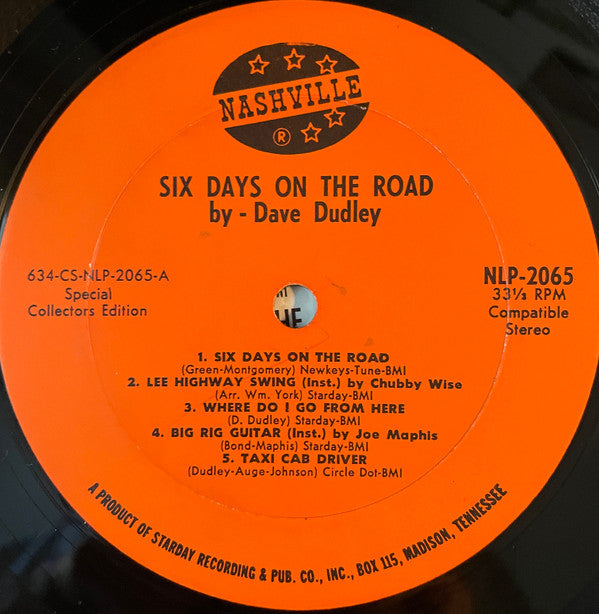 Dave Dudley : Six Days On The Road (LP)