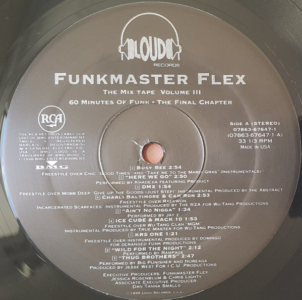 Funkmaster Flex : The Mix Tape Volume III 60 Minutes Of Funk (The Final Chapter) (LP,Mixed,Mixtape)