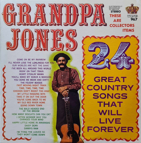 Grandpa Jones : 24 Great Country Songs That Will Live Forever (LP,Compilation)