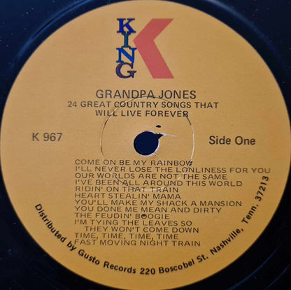Grandpa Jones : 24 Great Country Songs That Will Live Forever (LP,Compilation)