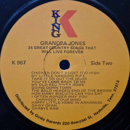 Grandpa Jones : 24 Great Country Songs That Will Live Forever (LP,Compilation)