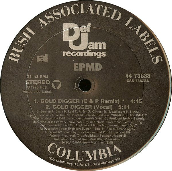 EPMD : Gold Digger (12",33 ⅓ RPM,Stereo)