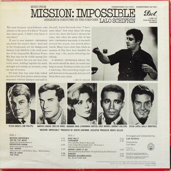 Lalo Schifrin : Music From Mission: Impossible (LP,Album,Stereo)