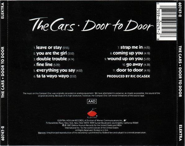 Cars, The : Door To Door (Album)