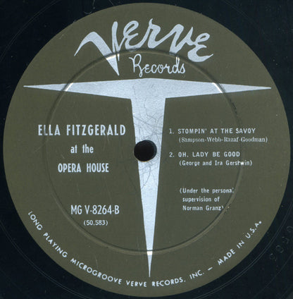 Ella Fitzgerald : Ella Fitzgerald At The Opera House (LP,Album,Mono)