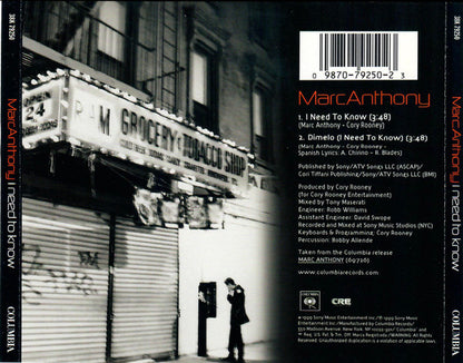 Marc Anthony : I Need To Know (Single)