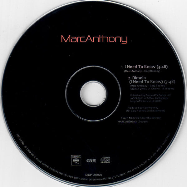 Marc Anthony : I Need To Know (Single)