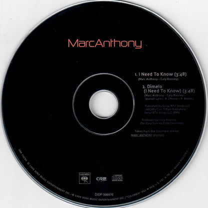 Marc Anthony : I Need To Know (Single)