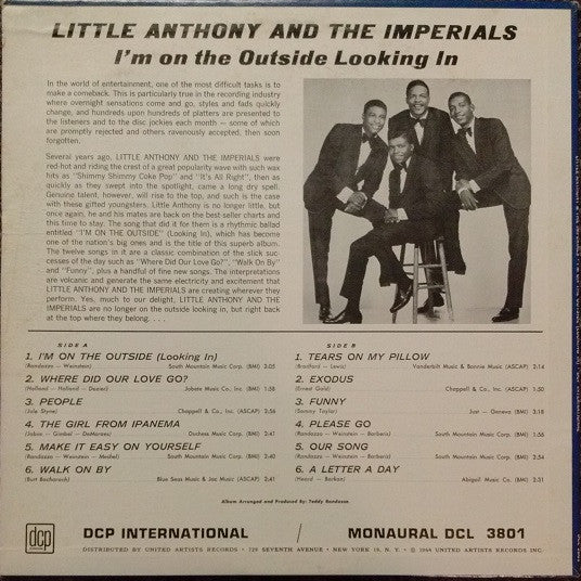 Little Anthony & The Imperials : I'm On The Outside (Looking In) (LP,Album,Mono)