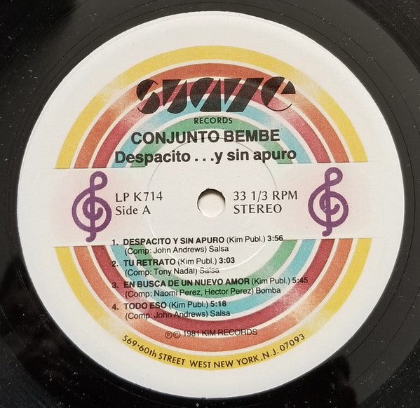 Conjunto Bembé : Despacito...Y Sin Apuro (LP,Album)