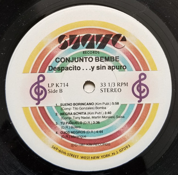 Conjunto Bembé : Despacito...Y Sin Apuro (LP,Album)