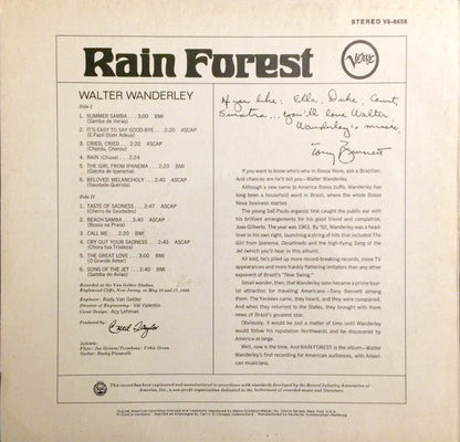 Walter Wanderley : Rain Forest (LP,Album,Stereo)