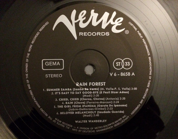 Walter Wanderley : Rain Forest (LP,Album,Stereo)
