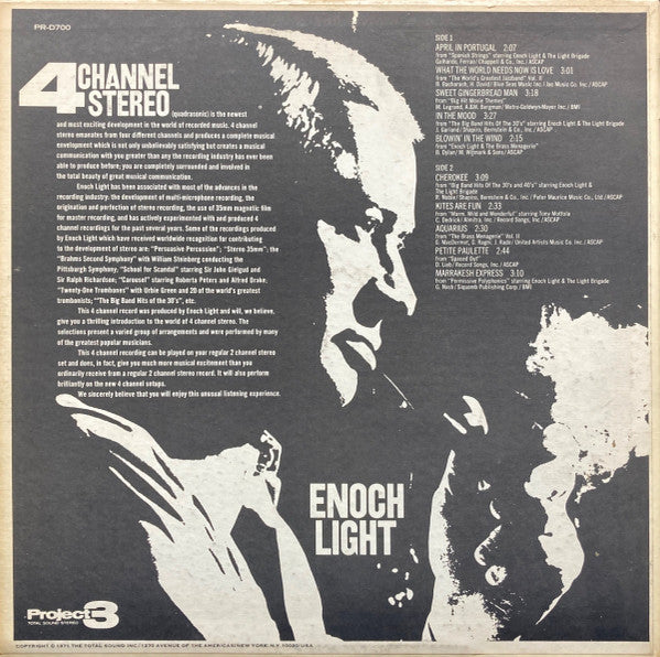 Enoch Light : 4 Channel Stereo (LP,Album,Quadraphonic)