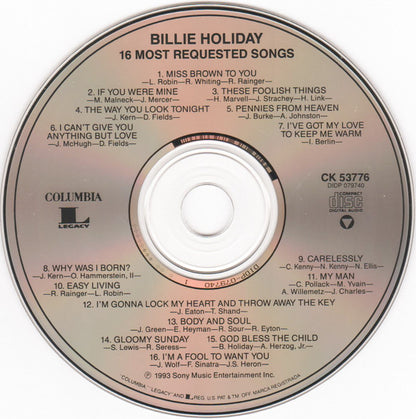 Billie Holiday : 16 Most Requested Songs (Compilation)