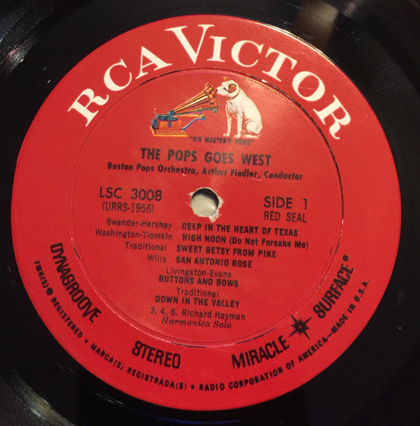 Boston Pops Orchestra, The, Arthur Fiedler : The Pops Goes West (LP,Album,Stereo)