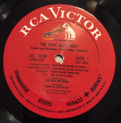 Boston Pops Orchestra, The, Arthur Fiedler : The Pops Goes West (LP,Album,Stereo)