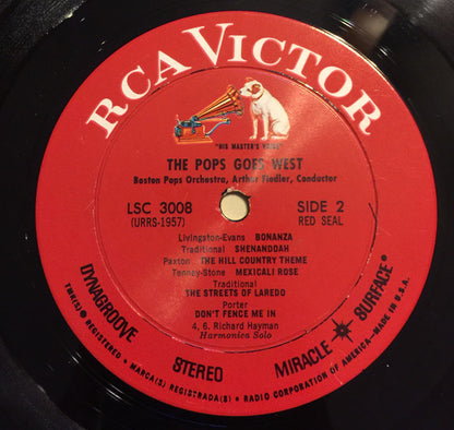 Boston Pops Orchestra, The, Arthur Fiedler : The Pops Goes West (LP,Album,Stereo)