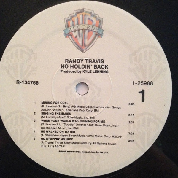 Randy Travis : No Holdin' Back (LP,Album,Club Edition)