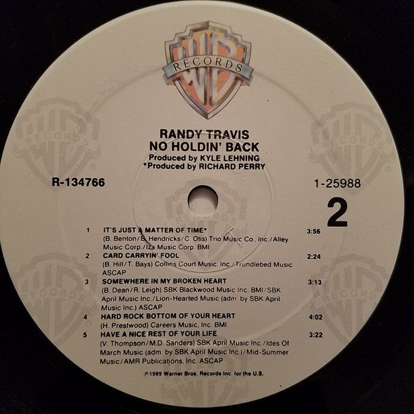Randy Travis : No Holdin' Back (LP,Album,Club Edition)
