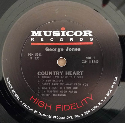 George Jones (2) : Country Heart (LP,Compilation,Club Edition,Mono)