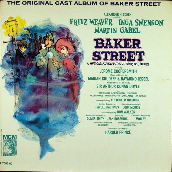 Marian Grudeff, Raymond Jessel - Fritz Weaver, Inga Swenson, Martin Gabel : Baker Street - A Musical Adventure Of Sherlock Holmes (LP,Album,Mono)