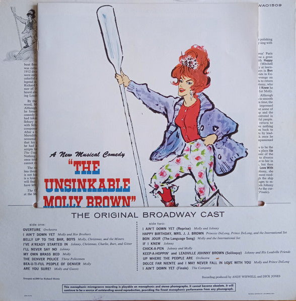 Meredith Willson : The Unsinkable Molly Brown - Original Broadway Cast  (LP,Album,Mono)
