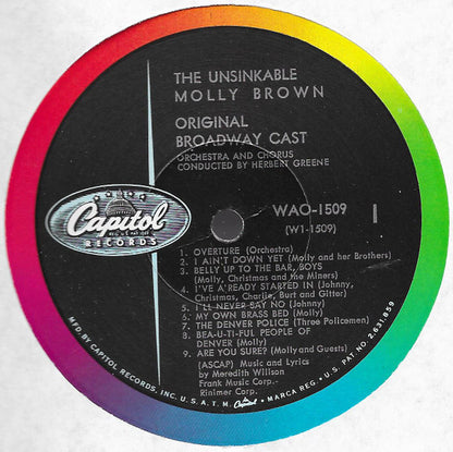 Meredith Willson : The Unsinkable Molly Brown - Original Broadway Cast  (LP,Album,Mono)