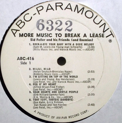 Sid Feller And His "Friends".......[And Enemies] : More Music To Break A Lease!!! (LP,Album,Mono)