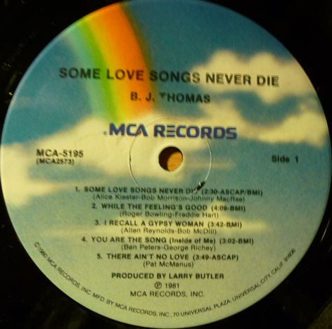 B.J. Thomas : Some Love Songs Never Die (LP,Album)