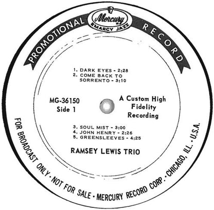 Ramsey Lewis Trio, The : Down To Earth (LP,Album,Mono,Promo)