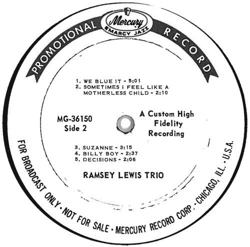 Ramsey Lewis Trio, The : Down To Earth (LP,Album,Mono,Promo)