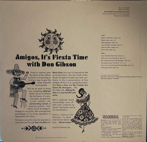 Don Gibson : Don Gibson With Spanish Guitars (LP,Album,Stereo)