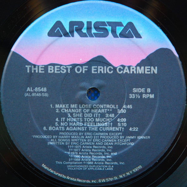 Eric Carmen : The Best Of Eric Carmen (LP,Compilation,Reissue,Stereo)