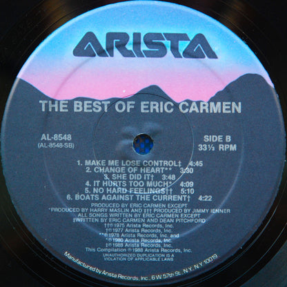 Eric Carmen : The Best Of Eric Carmen (LP,Compilation,Reissue,Stereo)