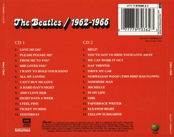 Beatles, The : 1962-1966 (Compilation,Reissue,Remastered)